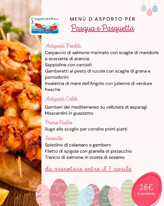 Menu Asporto Pasqua e Pasquetta 2023